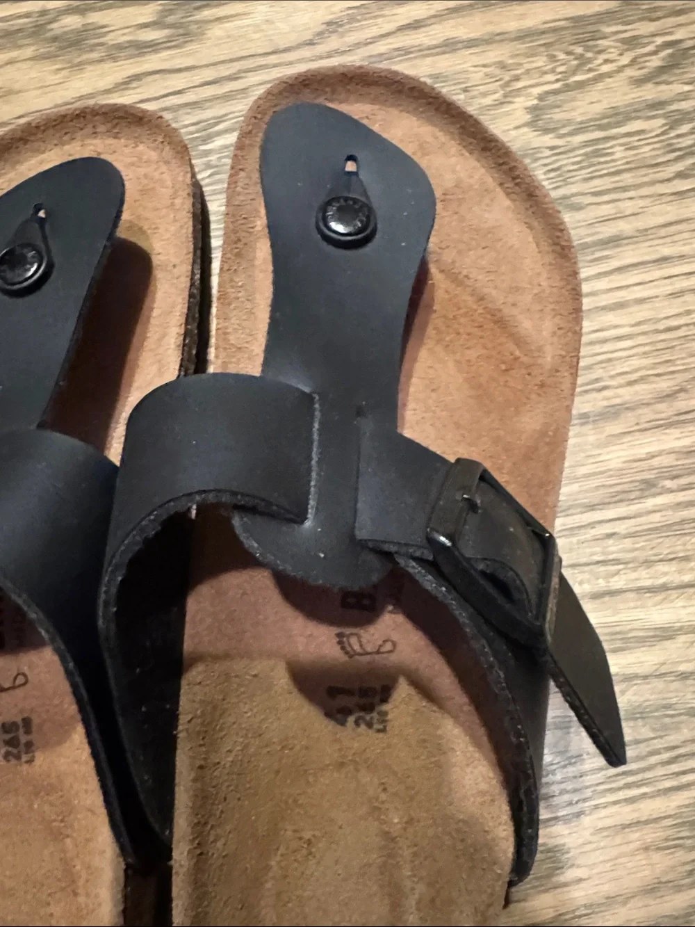 Birkenstock Black Suede Footbed Sandals